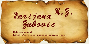 Marijana Zubović vizit kartica